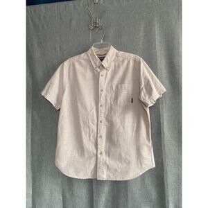 Eddie Bauer Men's Short Sleeve Button Down Shirt - Light Khaki/Beige Size M